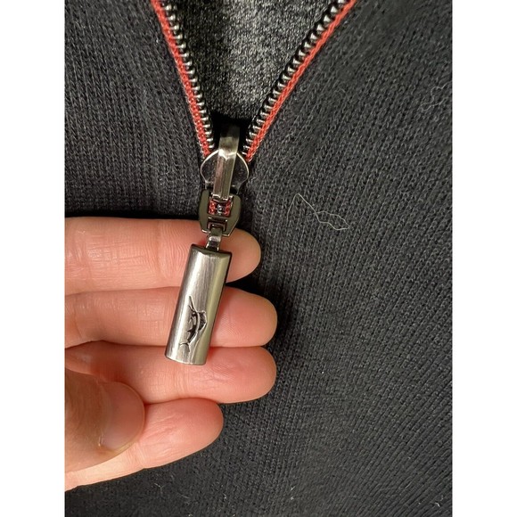 Tommy Bahama Pullover Men's Large Black 1/4‎ Zip Sweater Cotton Long Sleeve - Picture 5 of 9